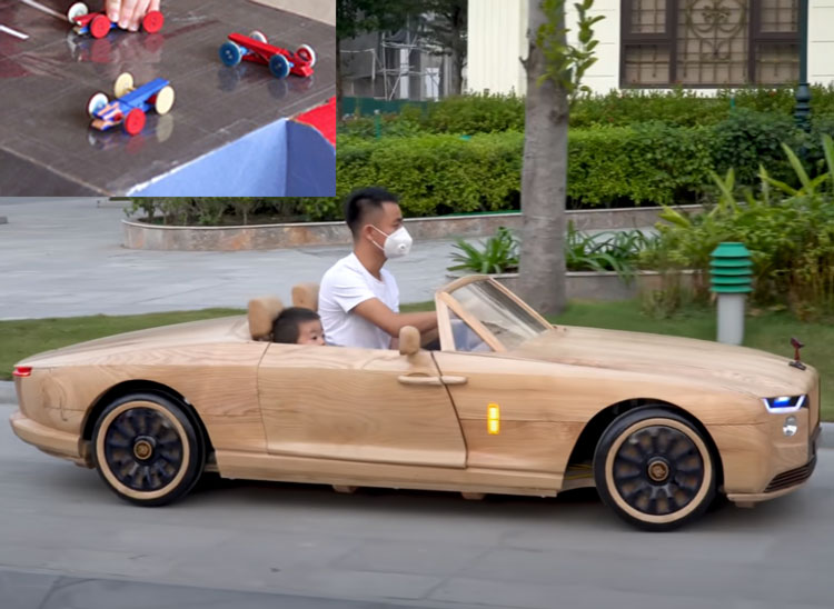 làm ô tô bằng gỗ